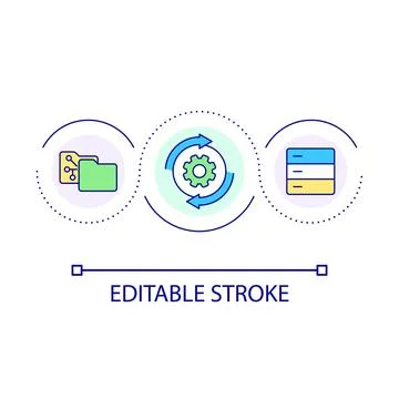 File management software loop concept icon 스톡 일러스트