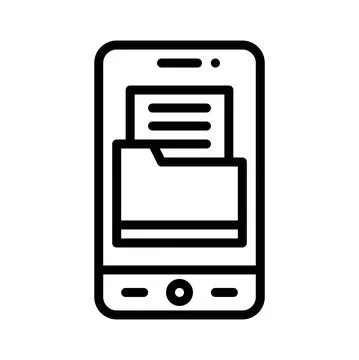 File manager icon, Mobile application vector illustration Stock Illustration