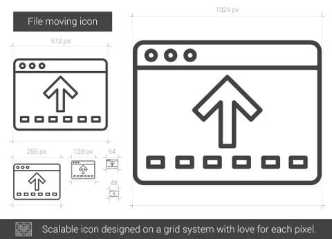 File moving line icon. Stock Illustration