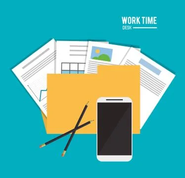 File office work time supply icon, vector Stock Illustration