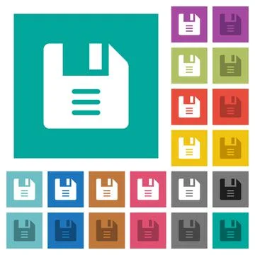 File options square flat multi colored icons Stock Illustration