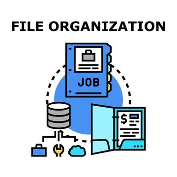 File organization concept for data management and job searching Stock Illustration