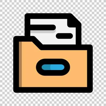 File organizer flat icon. files, folders, data, formats.  Stock-Illustration