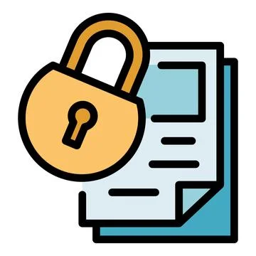 File padlock icon vector flat Stock Illustration