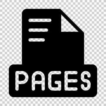 File pages icon simple design solid style. document text file icon, vector illus Stock Illustration