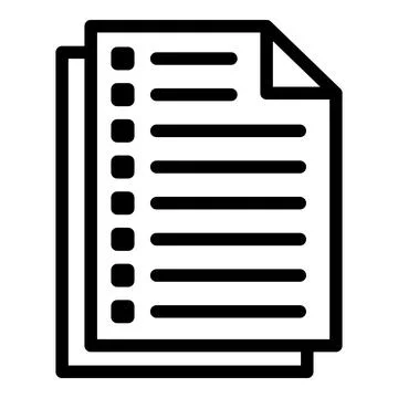 File paper icon outline vector. Document stack Illustrazione stock