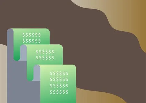 File paper representing future financial plans successfully calculating mortgage Stock-Illustration