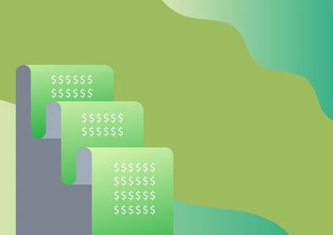 File paper representing future financial plans successfully calculating mortgage Stock-Illustration