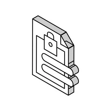 File password isometric icon vector illustration sign Illustrazione stock