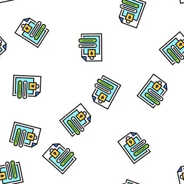 File password vector seamless pattern sign イラスト素材