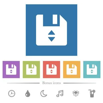 File position flat white icons in square backgrounds Stock-Illustration