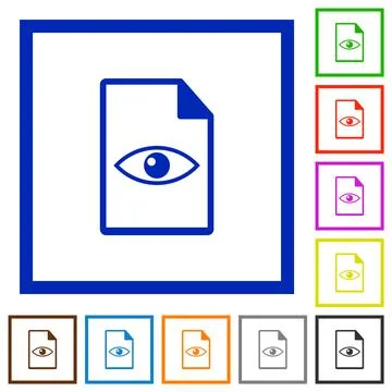 File preview flat framed icons 스톡 일러스트