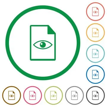File preview flat icons with outlines 스톡 일러스트