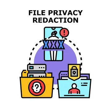 File privacy redaction protecting sensitive information data Stock Illustration