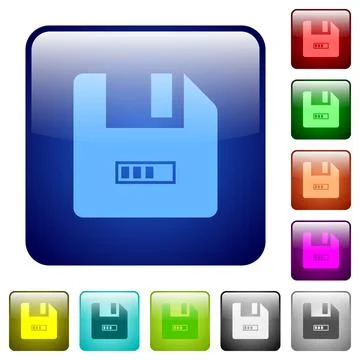 File progressing color square buttons Stock Illustration