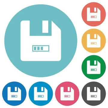 File progressing flat round icons Stock Illustration