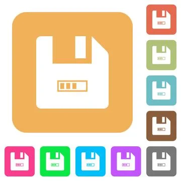 File progressing rounded square flat icons 스톡 일러스트