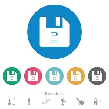File properties flat round icons Illustrazione stock