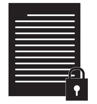 File protection icon on white background. Encryption sign. Locked file symbol Illustrazione stock