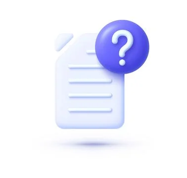 File question mark 3d. Vector icon illustration 스톡 일러스트