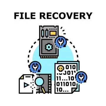 File recovery process restoring lost digital data Stock Illustration