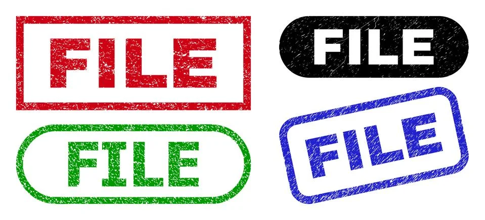 FILE Rectangle Seals Using Grunge Texture Stock Illustration