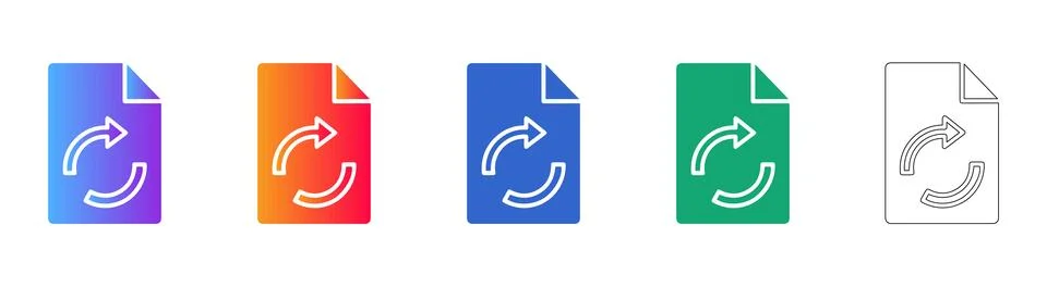 File Refresh and Reload Document Icons Stock Illustration
