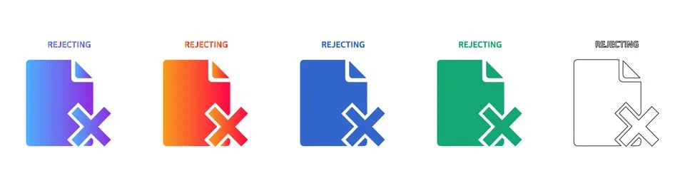 File Rejection and Error Icons 스톡 일러스트