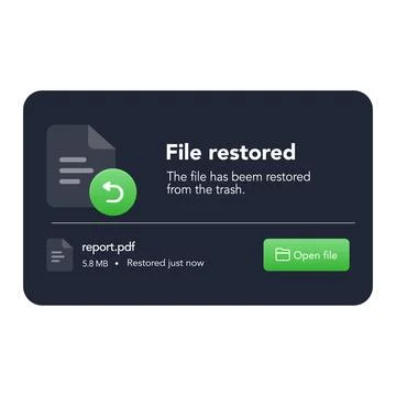 File restored from trash UI notification vector illustration イラスト素材