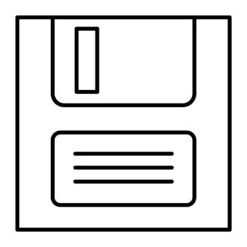 File save thin line icon. Diskette vector illustration isolated on white. Disc Stock Illustration