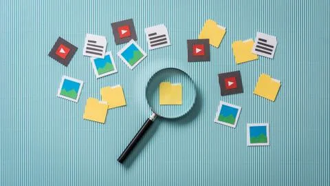 File search and analysis Stock-Fotos