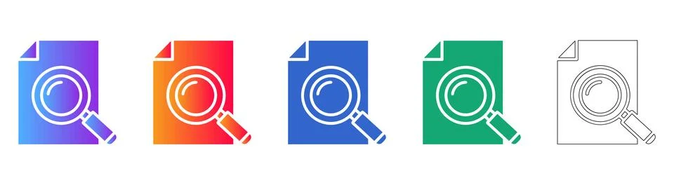 File Search and Data Retrieval Icons Stock Illustration