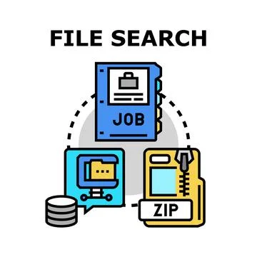File search concept organizing digital data 스톡 일러스트