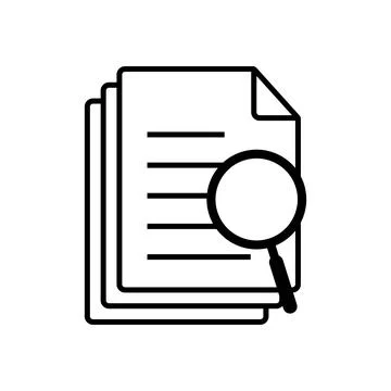 File search icon, document search, vector isolated. Stock Illustration