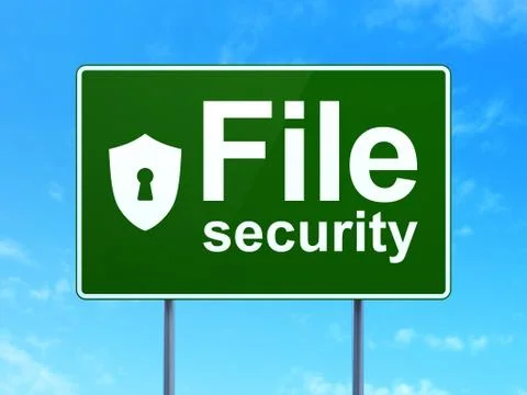 File Security and Shield With Keyhole on sign Illustrazione stock