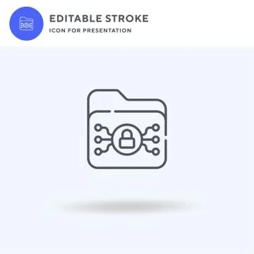 File Security icon vector, filled flat sign, solid pictogram isolated on whit Illustrazione stock