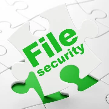 File Security on puzzle background 库存插图