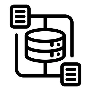 File server data icon, outline style Stockillustratie