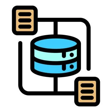 File server data icon vector flat Stock Illustration