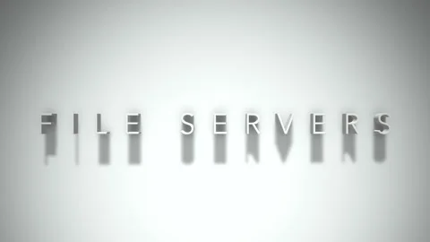 File servers 3D title animation white text on a white background Stock Footage 299647890