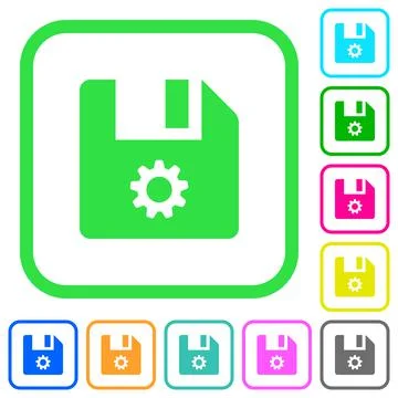 File settings vivid colored flat icons Stock Illustration