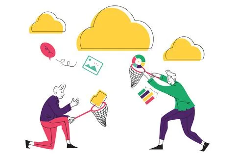 File Sharing and Collaborative Access Illustrazione stock