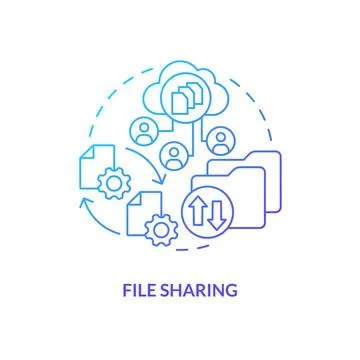 File sharing blue gradient concept icon 스톡 일러스트