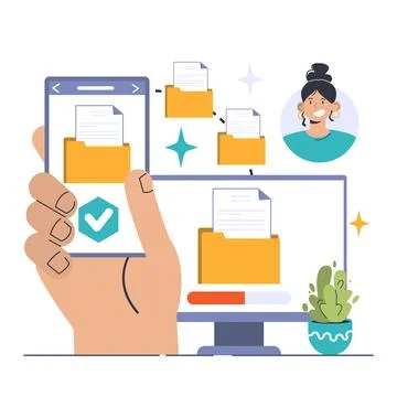 File Sharing concept. Flat vector illustration イラスト素材