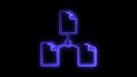 File sharing concept with neon glow effect data network system connection Stock Footage 322966396