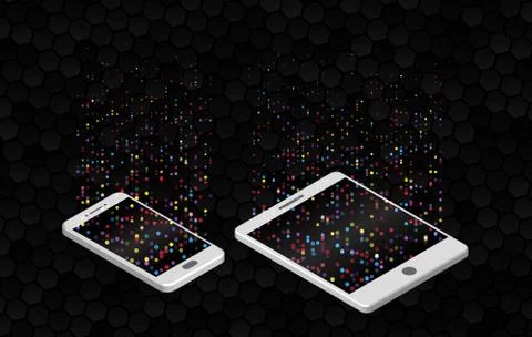 File sharing concepts. Isometric design elements on the black background. 스톡 일러스트