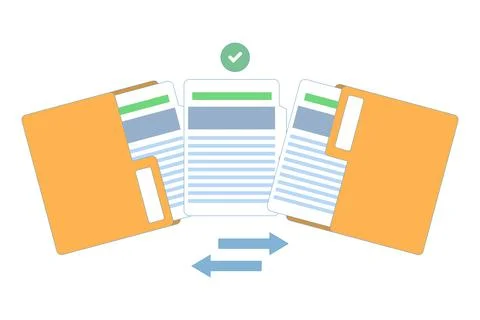 File sharing or file transfer concept. Data transfer, open folder icon. Stock-Illustration