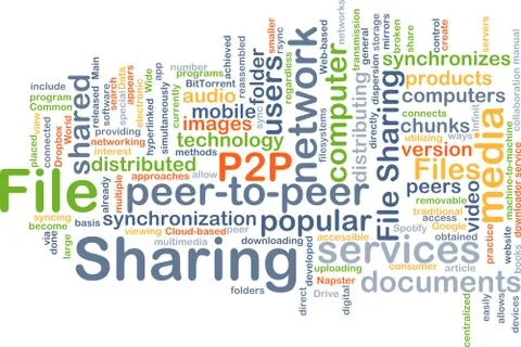 File sharing wordcloud concept illustration Stock-Illustration