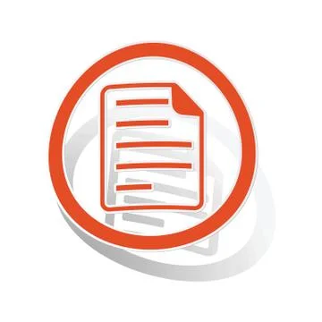 File sign sticker, orange Stock Illustration
