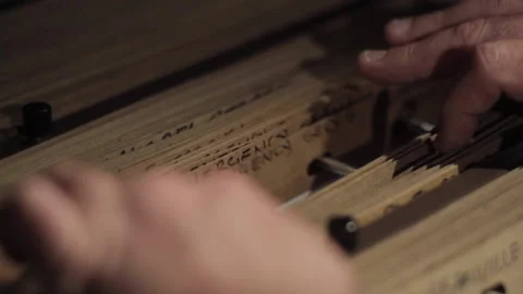 File sorting at night in office Stock Footage 142113859